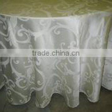 2015 hot sale high quality round polyester jacquard table cloth for wedding banquet