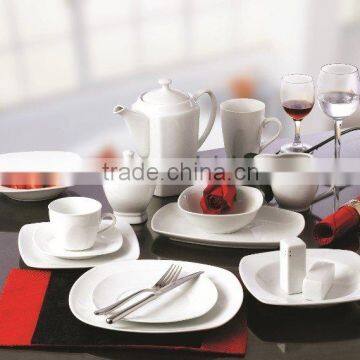 WHITE PORCELAIN DINNER SET (SQUARE) SDW2001