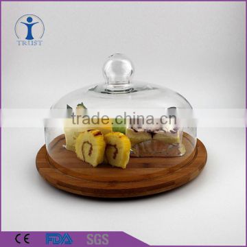 whosale high quantity home wedding glass dome with cake stand