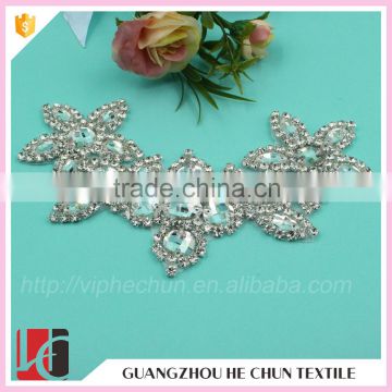 HC-3340 Hechun Hot Fix Crafts Crystal Rhinestone Applique Trimming for Bridal Dress