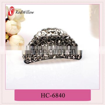 Hot china products wholesale crystal metal sterling silver hair claw