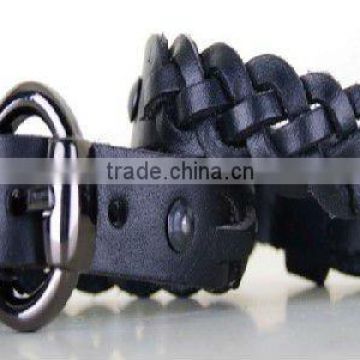 fashion waved leather and metal leather belts