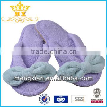 new designed promotional gift slipper/ microsuede terry towel bedroom lady slippers