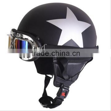 Half face ABS motorcycle helmet with scarf and hat