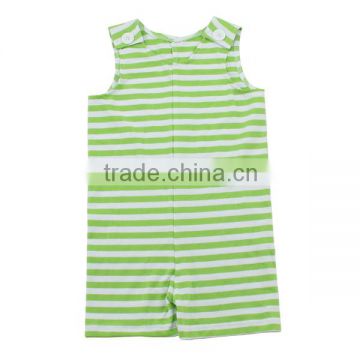 Wholesale lime green striped cotton knit baby clothes set onesie baby carters bodysuit baby boy clothes baby girl rompers