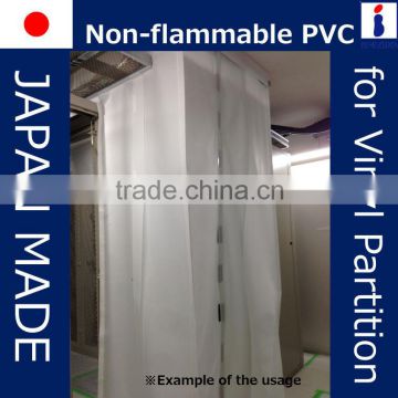 Fireproof and High quality pvc glass with non-flammable made in Japan