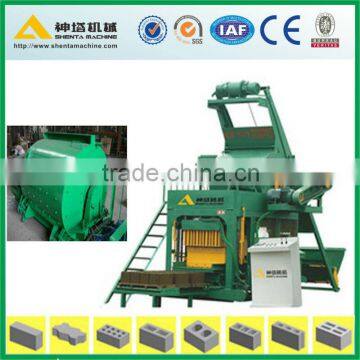 Low investment! block machine with concrete mixer! Shenta QTJ4-18 automatic cement brick making machine price in india