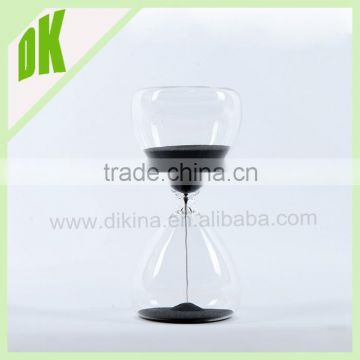 Gorgeous large clear hourglass with black sand. hourglass - 30 minute timer. wholesale custom glass sand timer