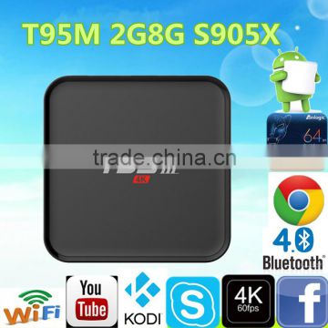 2016 Best dual wifi T95M S905x 1g/8g or 2g/8g internet android tv box