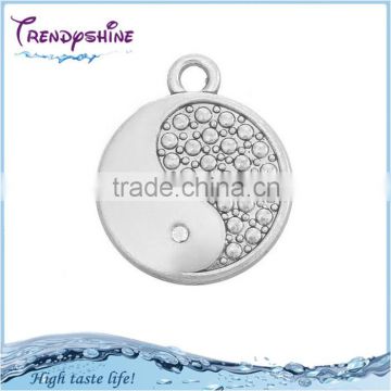 Eco-friendly personalized Wholesale Zinc Alloy silver yinyang charms