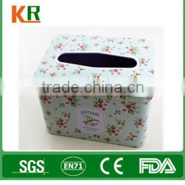 Metal custom printed tissue box/ Fanshion tissue box/ OEM designed colorful tissue box