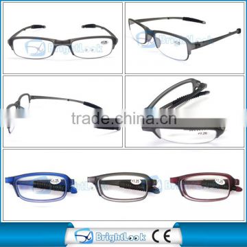 2014 latest design folding reading glasses,TR90 nylon soft foldable reading glasses