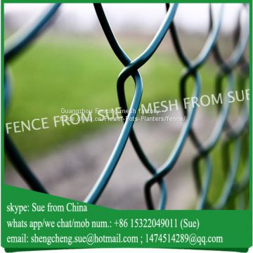 Galvanized pvc coated chain link fence for sale factory
