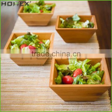 Bamboo salad bowl,square fruit serving bowl Homex-BSCI