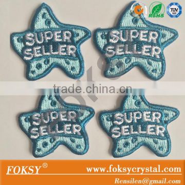 Super Seller letter iron-on Embroidered Star patches for clothes