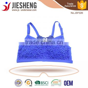 Seamless lace bra with back butterfly decoration
