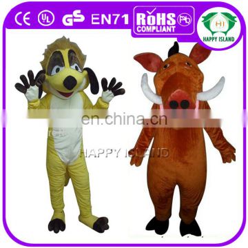 HI CE wholesale movie character timon&pumba mascot costume for adult ,animal mascot costume for carnival