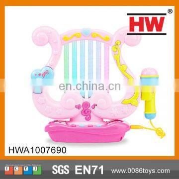 High Quality Plastic Pink Girls Spanish Toy Harp Musical Instrument Prices