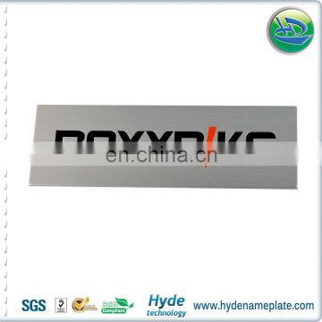 Custom Brushed Silver Brand Logo Label Self Adhesive Engraved Metal Aluminum Nameplate Stickers