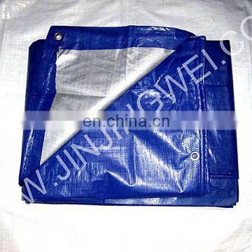 waterproof and double side PE tarpaulin with eyelets and rope