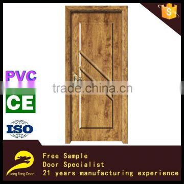 Single wood carved pvc door panel for bedroom