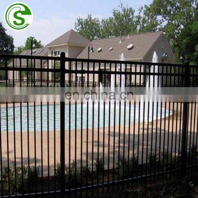 Galvanized pressed top security wrought china factory security spear 4x4 metal steel tuff tubular iron fencing