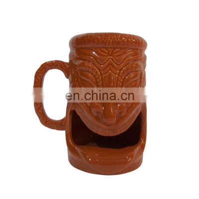personalised inspirational eco creative cheap custom souvenir handmade drinkware ceramic tiki personalized cup mugs set gift box