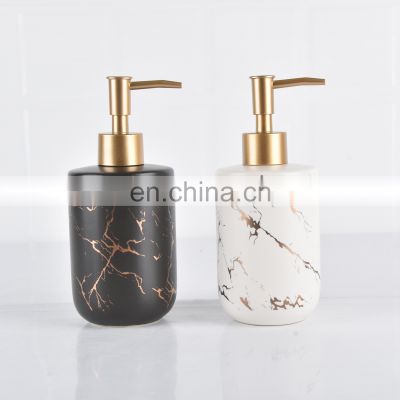 Marbling Ceramic liquid soap dispenser bottle Ceramics Hand Wash Soap Dispenser for Bathroom Kitchen