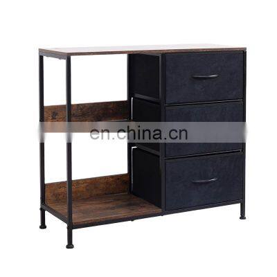 New Arrival Modern Household Three-tier Cloth Drawers Storage Rack With Adjustable Foot