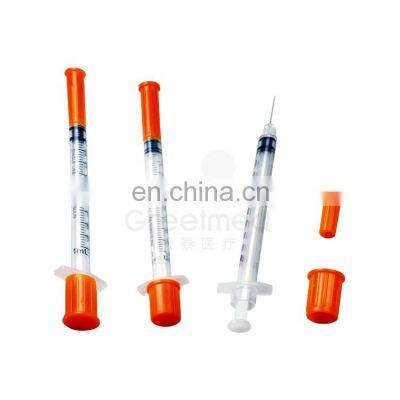 Greetmed Disposable Ultra Sharp Needle Insulin Syringe u100 31g 0.5ml u40 Surgical Injection 1ml Syringe 29g Hypodermic with needle