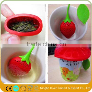 Silicone Strawberry Shaped Tea Strainer/Silicone Tea Bag