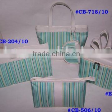 beauty bag,cosmetic bag,cosmetic case with strip printing