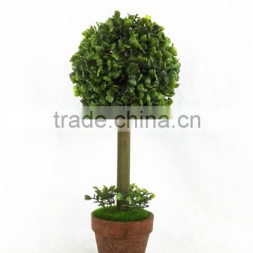 yiwu plastic potted artificial topiary boxwood ball tree