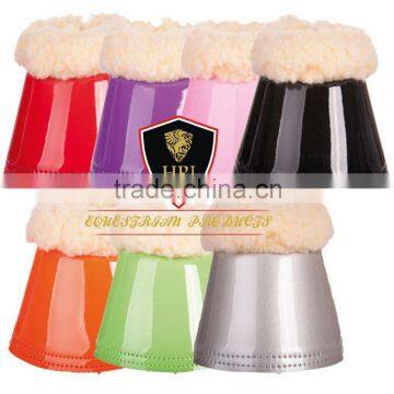 Color Neoprene with Sheepskin Horse Bell Boots/ Neoprene Horse Over reach Boots / Neoprene Colors bell boots/over reach boots