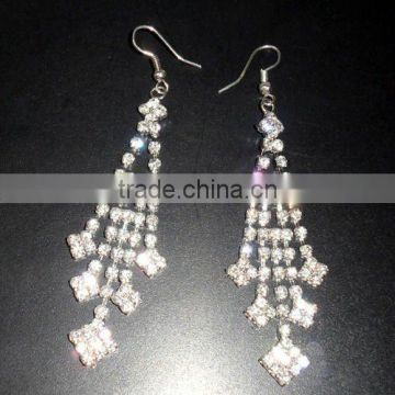 rhinestone silver earrings