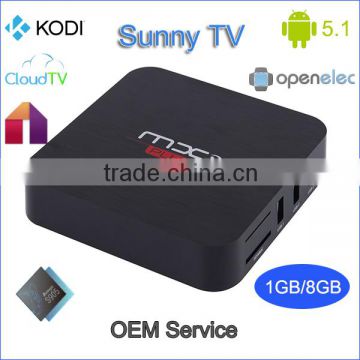Hot selling amlogic s905 tv box MXSPLUS android 5.1 tv box 1GB ddr3 8GB emmc KODI 16.1 smart tv box better than MX Plus s905