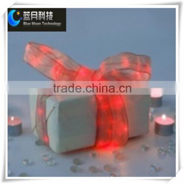Copper wire light string with red ribbon 2meter 40led with 2AAbattery case