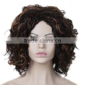 Medium Curly Kinky Afro Wigs for African American Women High Quality Cheap Synthetic Wigs Heat Resistant Fashion Cosplay Wigs