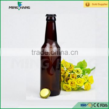 330ml amber glass bottle,beer glass bottle with metal cap                        
                                                                                Supplier's Choice
