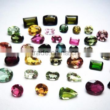 Natural Multi Color Tourmaline Faceted Loose Gemstone For Jewelry