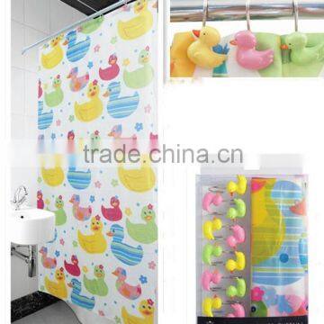 rainbowl Animal design Colorful ducks 100%POLYESTER Shower Curtain set