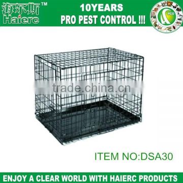 Haierc Safety metal folding tube dog cage with wheels dog cage