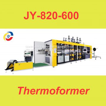 Shantou JY-820-600 Pressure & Vacuum Three Station Plastic Thermoformer
