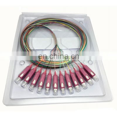 water proof fiber optic pigtail SC OM4 50/125 62.5/125 0.9mm  12 colors optical fiber patch pigtail