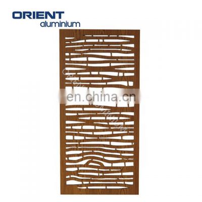 Long durability laser cutting corten steel metal fence screen gate for garden fencing and pool