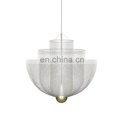 Italian Design Geometric Iron Chandelier Postmodern Hanging Light Luxury Home Indoor Decorative Pendant Lamp
