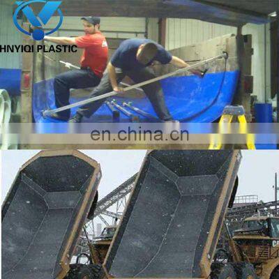 Uhmw-pe coal bunker board  hopper lining super slide plastic dump truck and trailer liners