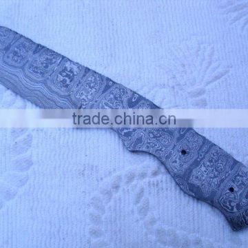 udk b62" custom handmade Damascus skinner full tang blank blade knife