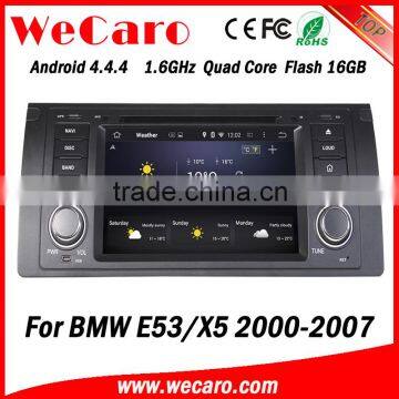 Wecaro Android 4.4.4 navigation system sigle din for bmw x5 car dvd player radio gps A9 cpu