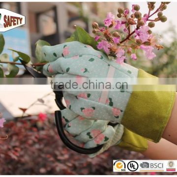 FTSAFETY 100% Cotton flower gardening glove for lady